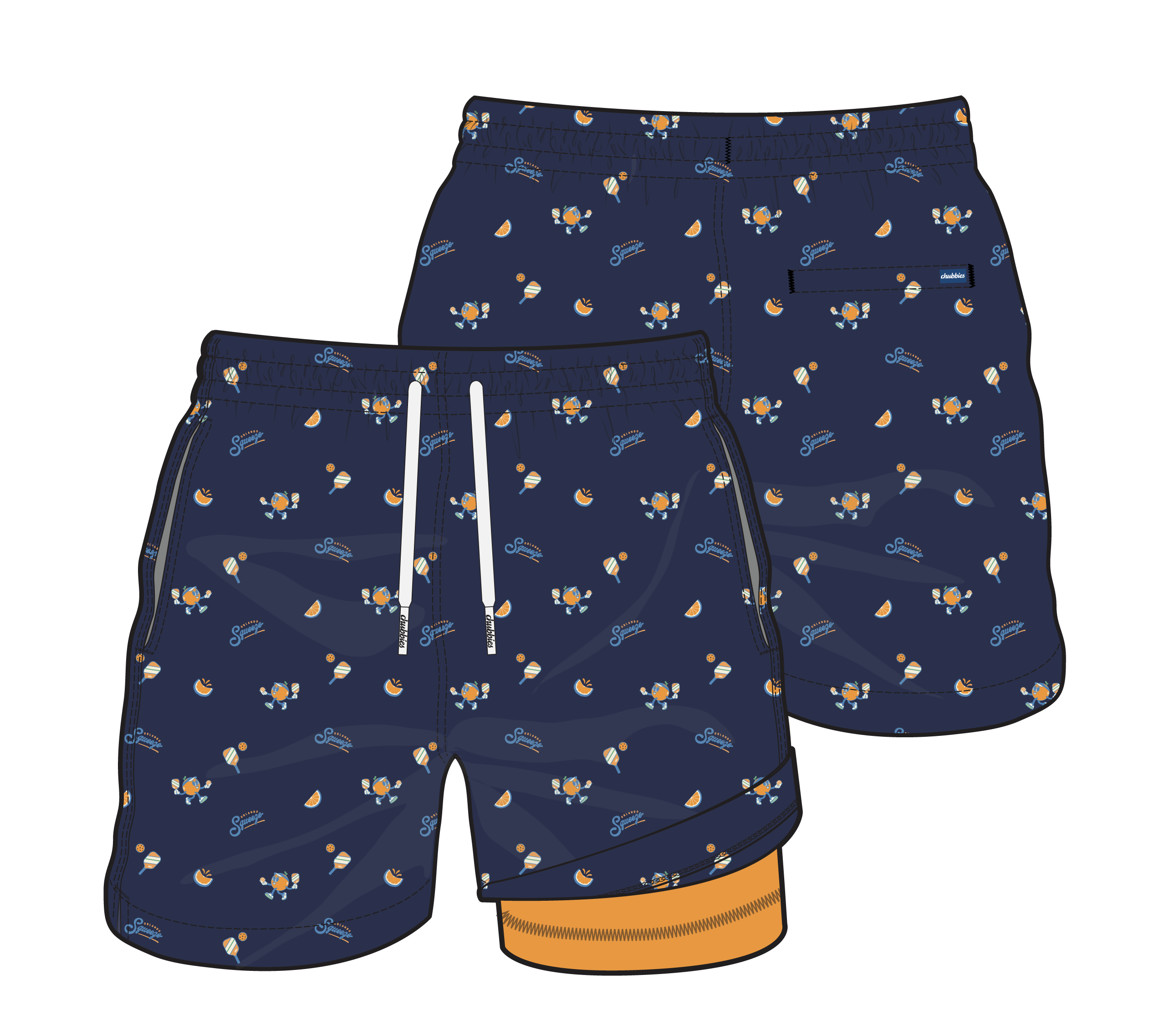 Orlando Squeeze x Chubbies® Navy Trunks